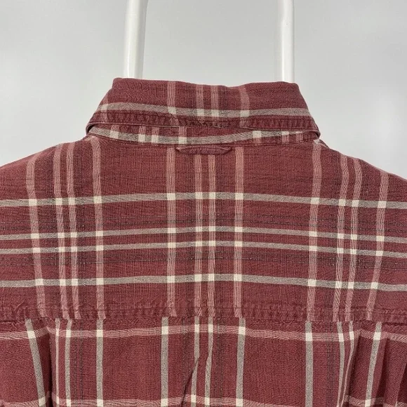 Timberland Vintage Plaid Shirt Workwear Chore Pockets Check Burnt Red Medium - Picture 9 of 11